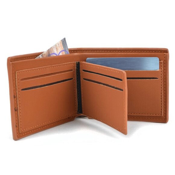 Men's Tan/Brown Leather Wallet & Belt Gift Set - NWT/NRFB - Picture 5 of 6